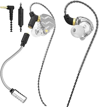 XOX KG01 Professional Gaming Earbuds,Battle Buds,Detachable Microphone, 4D Surround Sound,11mm Dynamic Driver for Mobile Gaming, PlayStation,PC with 3.5mm/Type-c 3.5mm, Silver