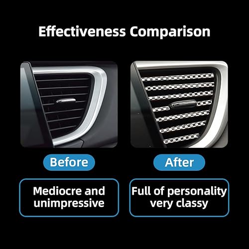 Miniatura 3 de 20 tiras decorativas de aire acondicionado de automóvil, impermeables, flexibles, para salida de aire automático, borde brillante, accesorios