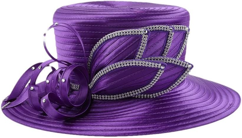 Women Satin Church Hats Elegant Wedding Photography Top Hat Banquet Formal Hat