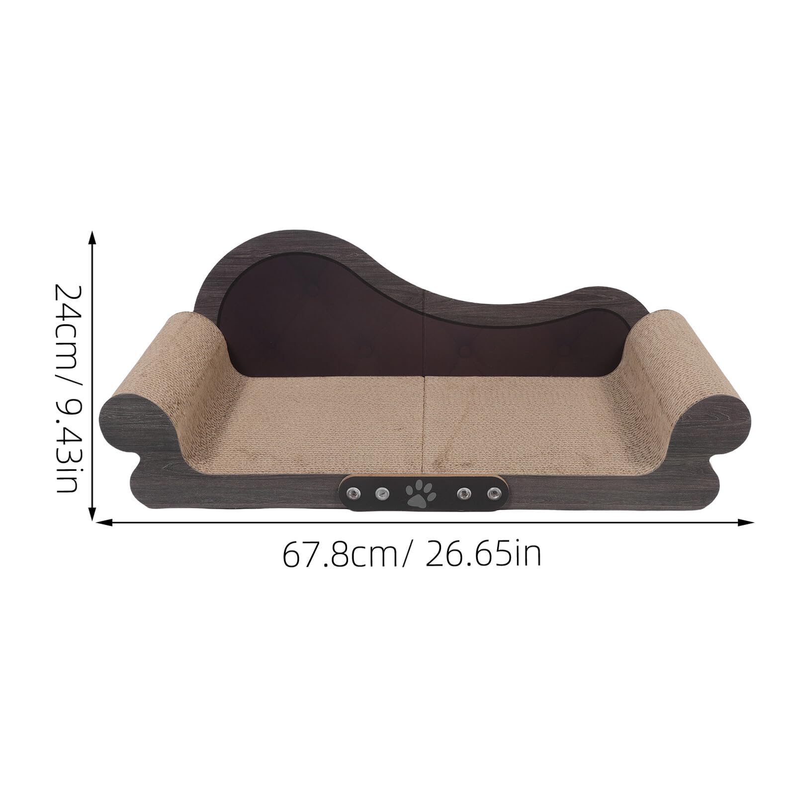 LIOOBO Kratzsofa für Katzen aus Verschleißfester Wellpappe mit Großem Liegebereich Modernes Design für Indoor Katzen zur Krallenpflege und Kratzschutz Am Sofa