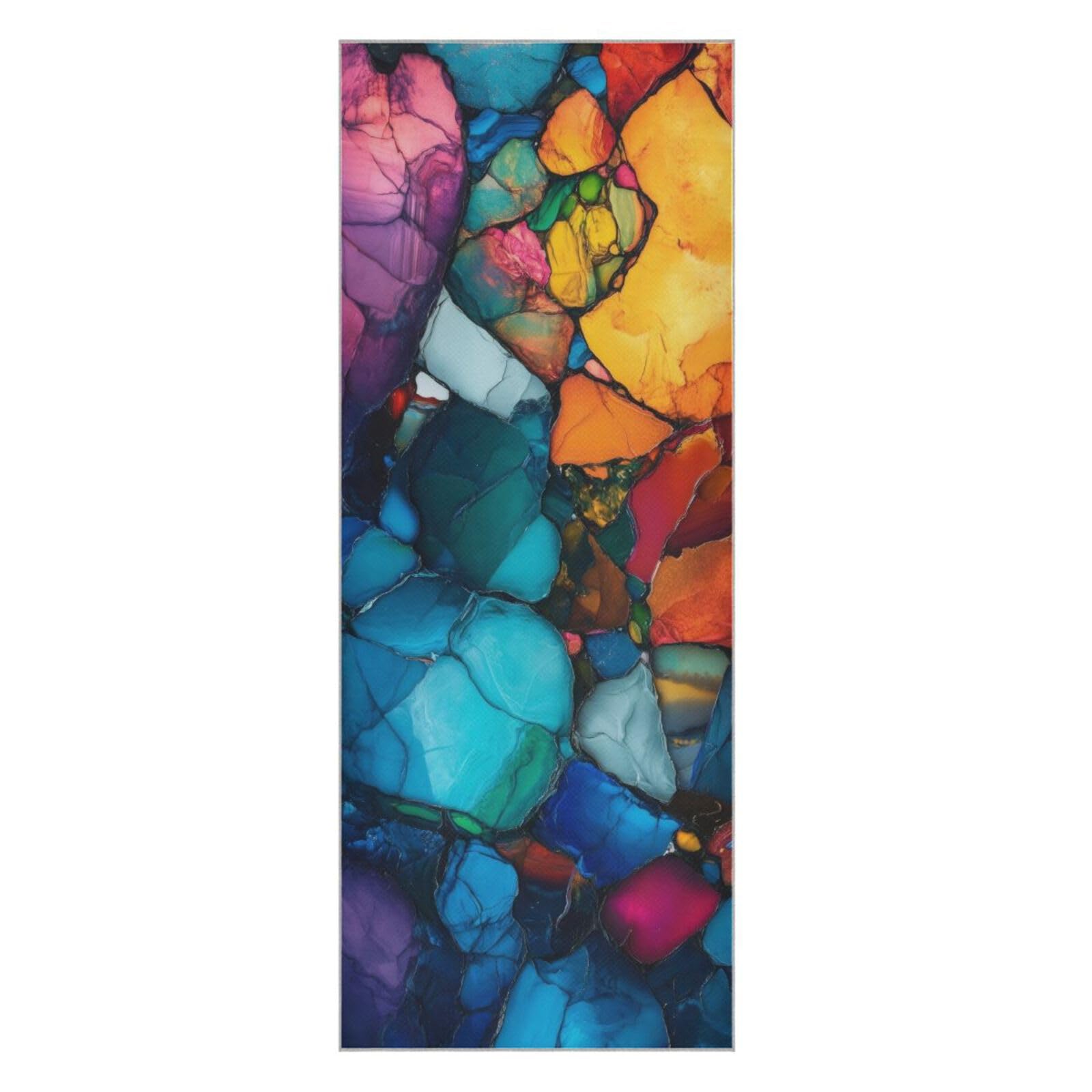 Ewusp A Yog Mat Towel Colorful Marble Non Slip Sweat Bsorbent Yog Towel With Grip Dots Lightweight Travel Workout Mat Cover For Hot Yog, Pilates, Fitness, 68 X 185 Cm