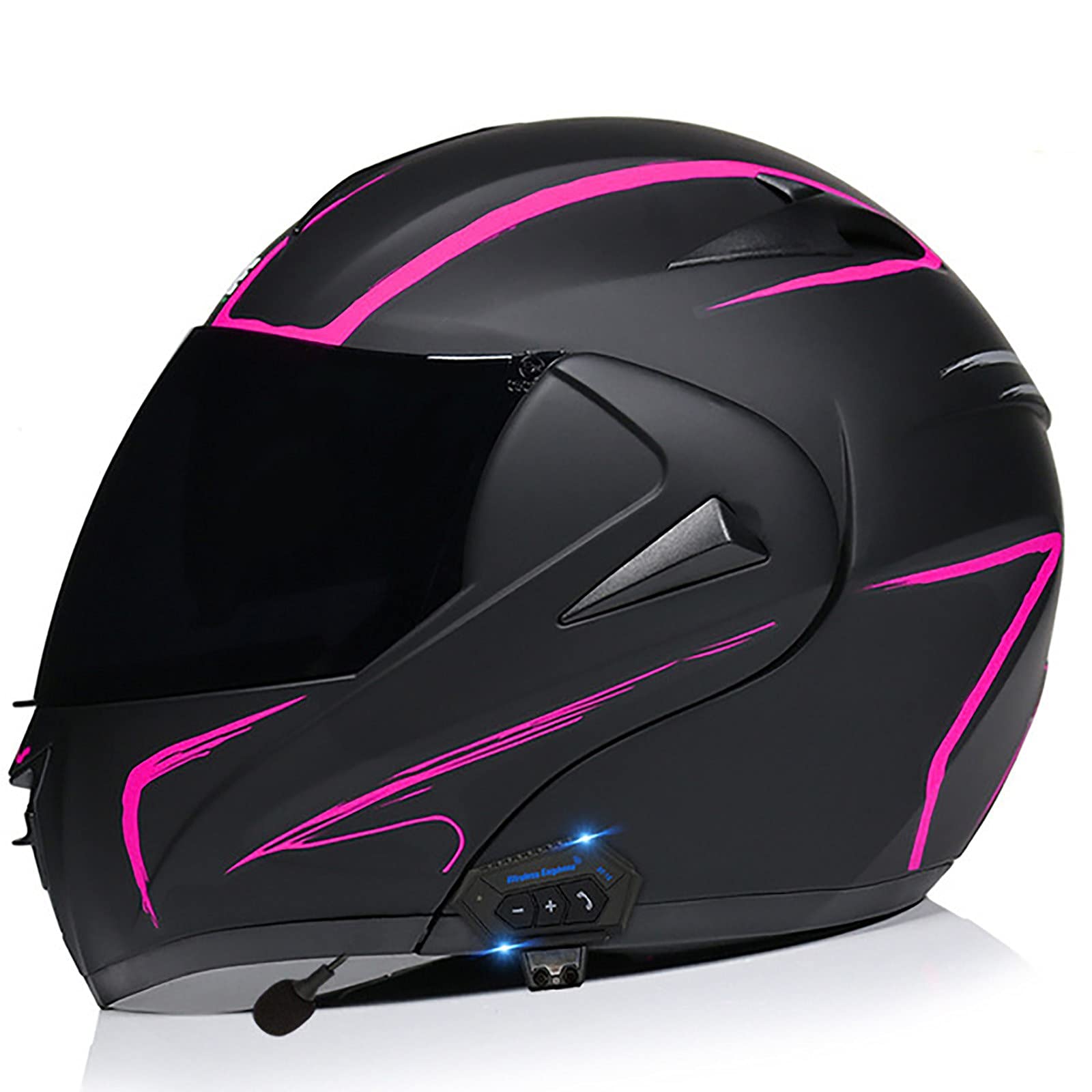 HZIH Cascos Moto Modulares Bluetooth Integrado Cascos Integrales Mujer Hombre ECE Homologado Cascos Abiertos De Moto con Doble Visera Abatible Cascos Moto Ventilado Casco Ligero Moto O,XS=53~54cm