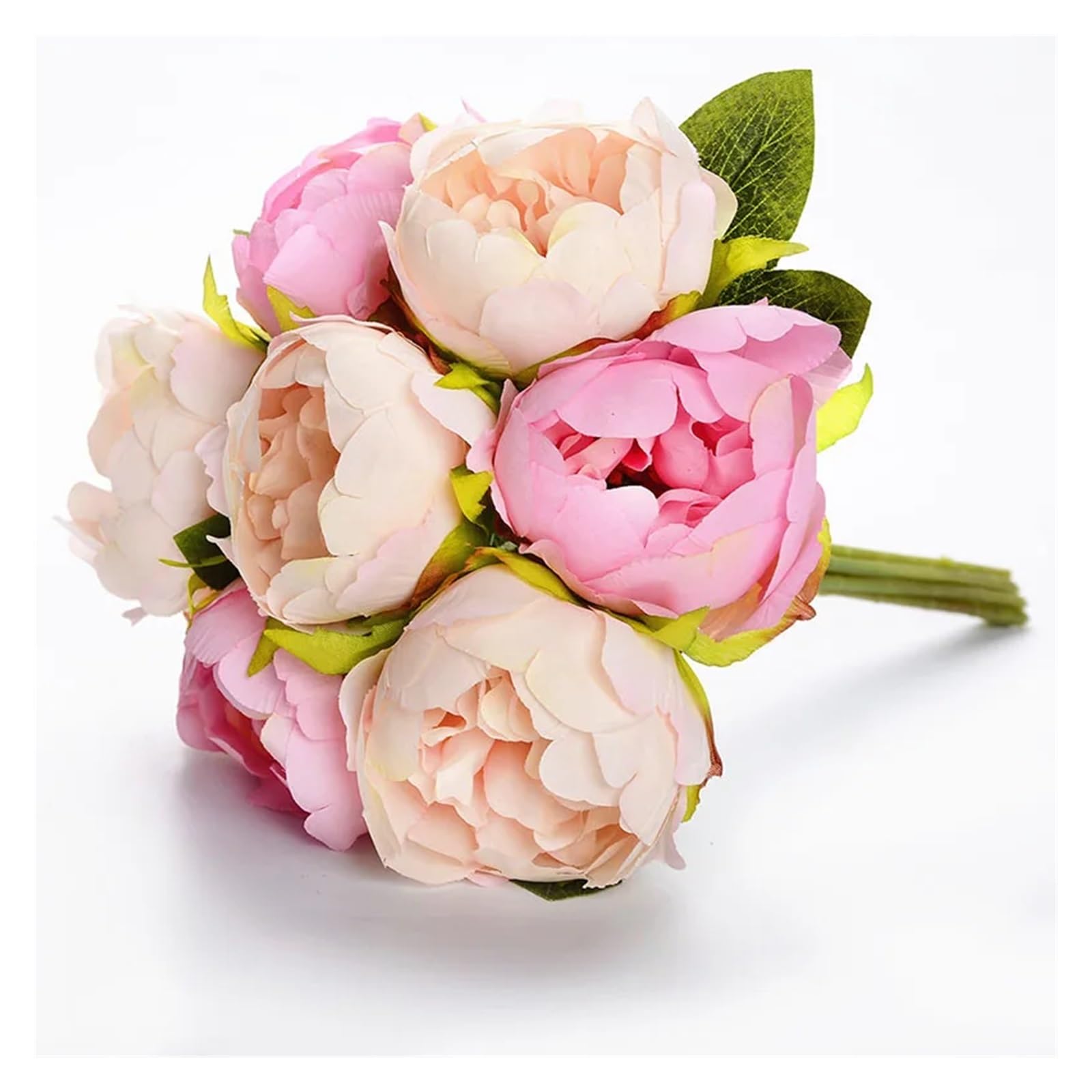 HJRegaFimu Artificial Flowers Wedding Bouquet Silk Simulation Flower Pink Rose Peony Bridal White Purple Bridesmaid Supplies Decoration Bouquets Green