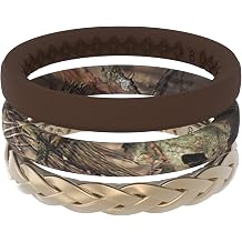 Groove Life Mossy Oak Camo Silicone Ring Breathable Rubber Wedding Rings for Men and Women, Unique Design, Comfort Fit Ring