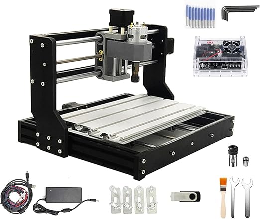 CNCTOPBAOS CNC 3018-PRO Wood Router Kit 3 Axis USB DIY Mini Engraver Milling Engraving Machine Cutter Plastic Acrylic PCB PVC Carving GRBL Control 300x180x45mm