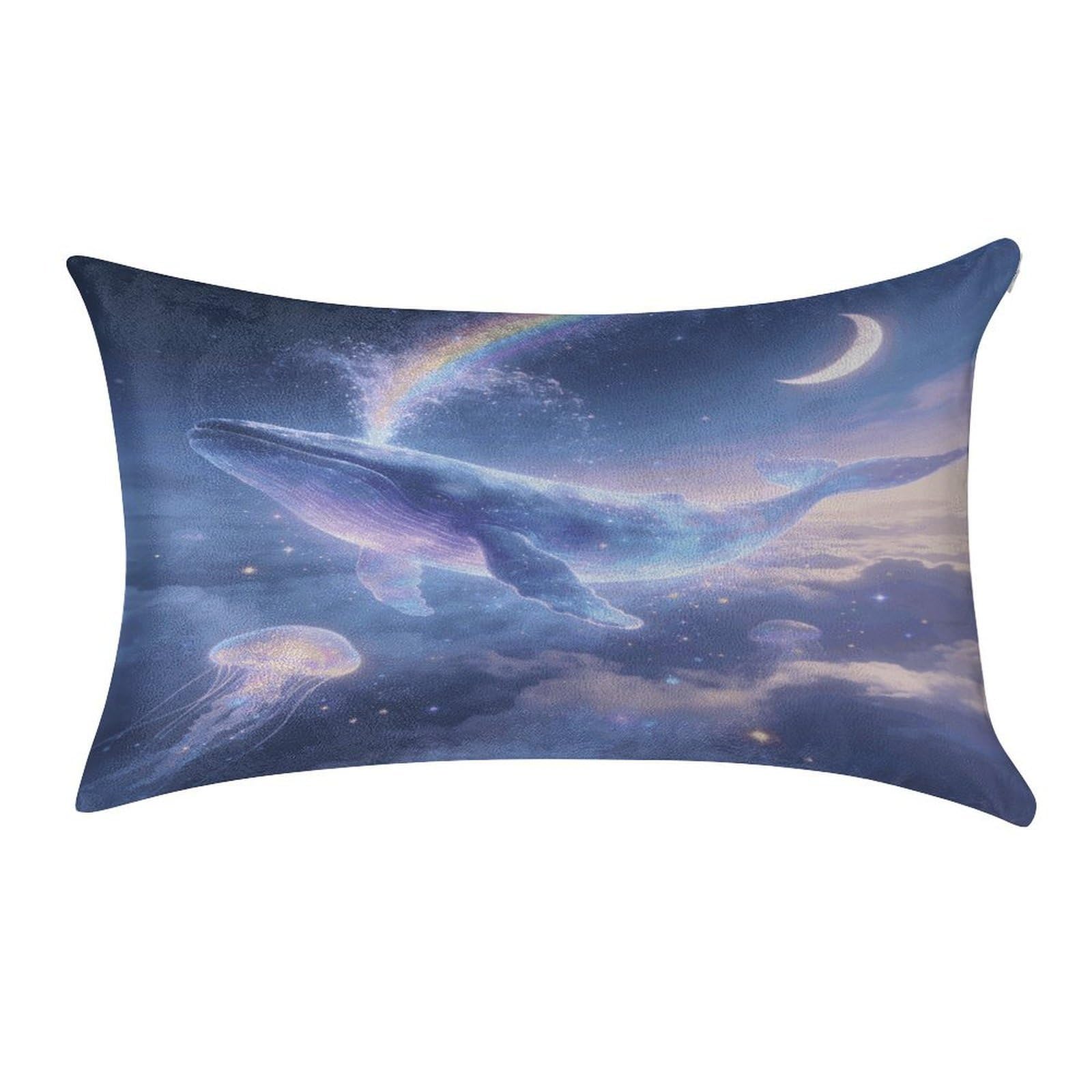 Fodpand Style Dreams Of Whales In The Clouds Pillowcase,Elegant Designed Home Decor,Velvet Pillowcase,Soft And Cozy,Pillow Case Cover With Hidden Zipper For Bedroom, Sofa, Couch