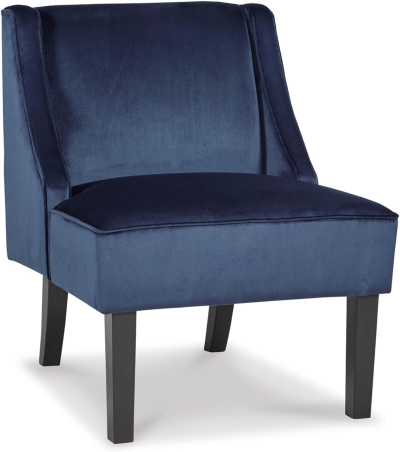 Modern Navy Velvet Slope-Arm Accent Chair