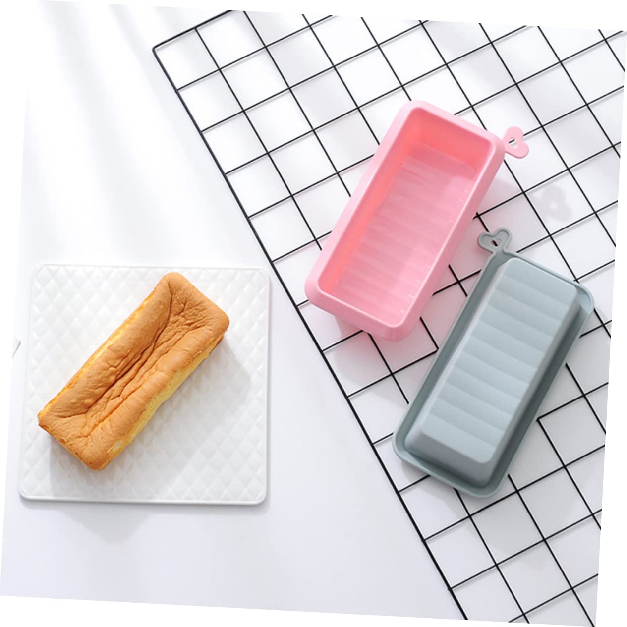 LIFKOME 2pezzi Stampi da Forno Rettangolari in Silicone Blu