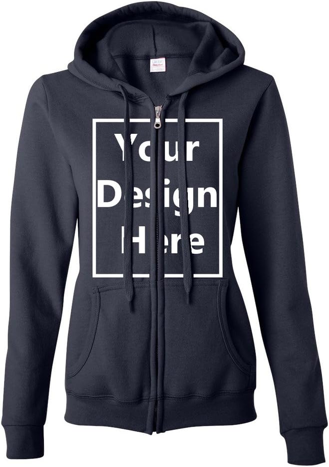 City Shirts Ladies Add Your Own Text and Design Custom Personalized Sweatshirt Zip Hoodie