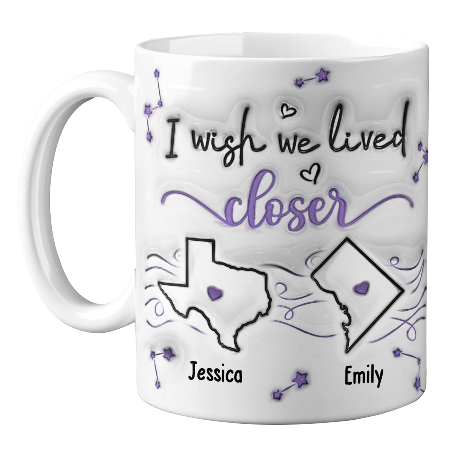 Joy Crafters I Wish We Lived Closer Mug Personalized 2D Best Friend Coffee Cups Anniversary Birthday Gifts For
