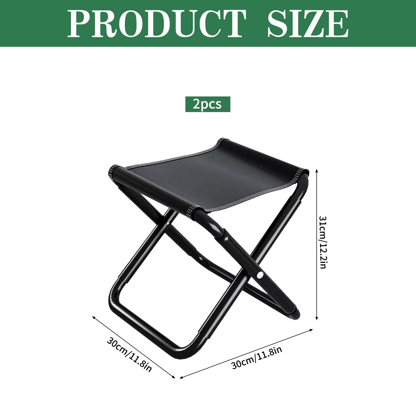 Sedile Piccolo Pieghevole,2 Pezzi Sgabello Pieghevole Portatile 30cm,Mini Sedia Pieghevoles per Esterni,Sgabello da Campeggio,per Escursioni,Pesca