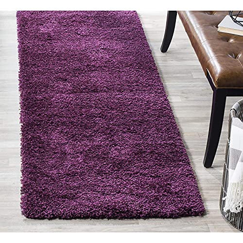 Image of Carpet for Hallway, Kitchen, and Modern Interiors, Cozy Shag Runner for Living Room, Entryway & Office Decor Size 2x5 feet Purple