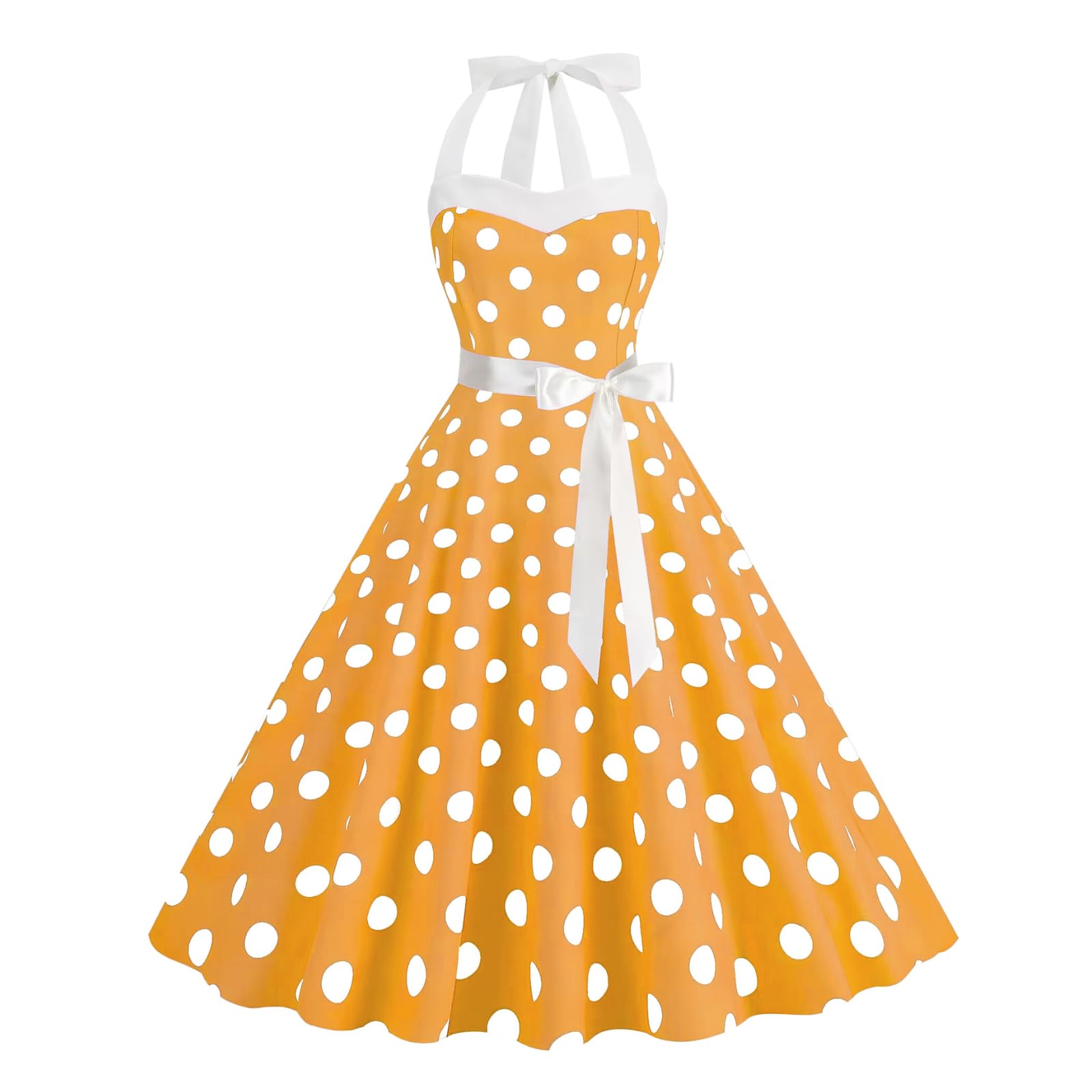 maxToonrain Abito da donna anni '50 a pois vintage anni '50, cocktail party, abito da sera per adulti