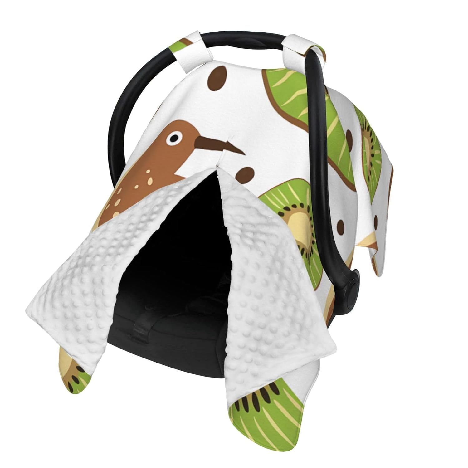 Kiwi Birds Kiwi Fruit Slices Baby Car Seat Cover & Breastfeeding Nursing Cover - Breathable Stretch Fabric Multi-Use Nursing Cover for Breastfeeding