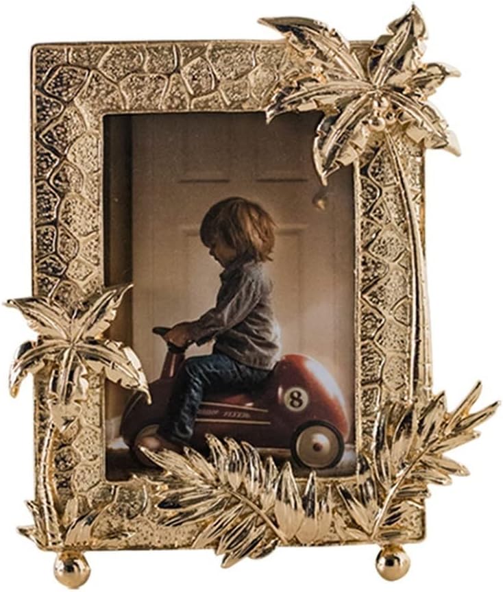 Photo Frame Luxury Retro Golden Elephant Frame Creative Animal Metal Photo Frame for Children Photo Home Decoration Decoration Gift Display Pictures(B)