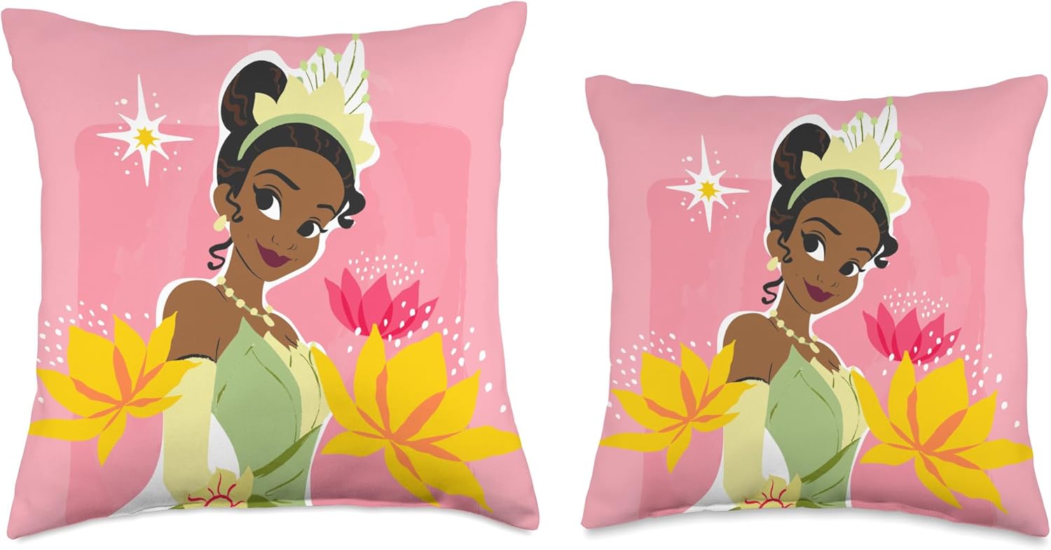 Disney Princess Tiana Pink Throw Pillow
