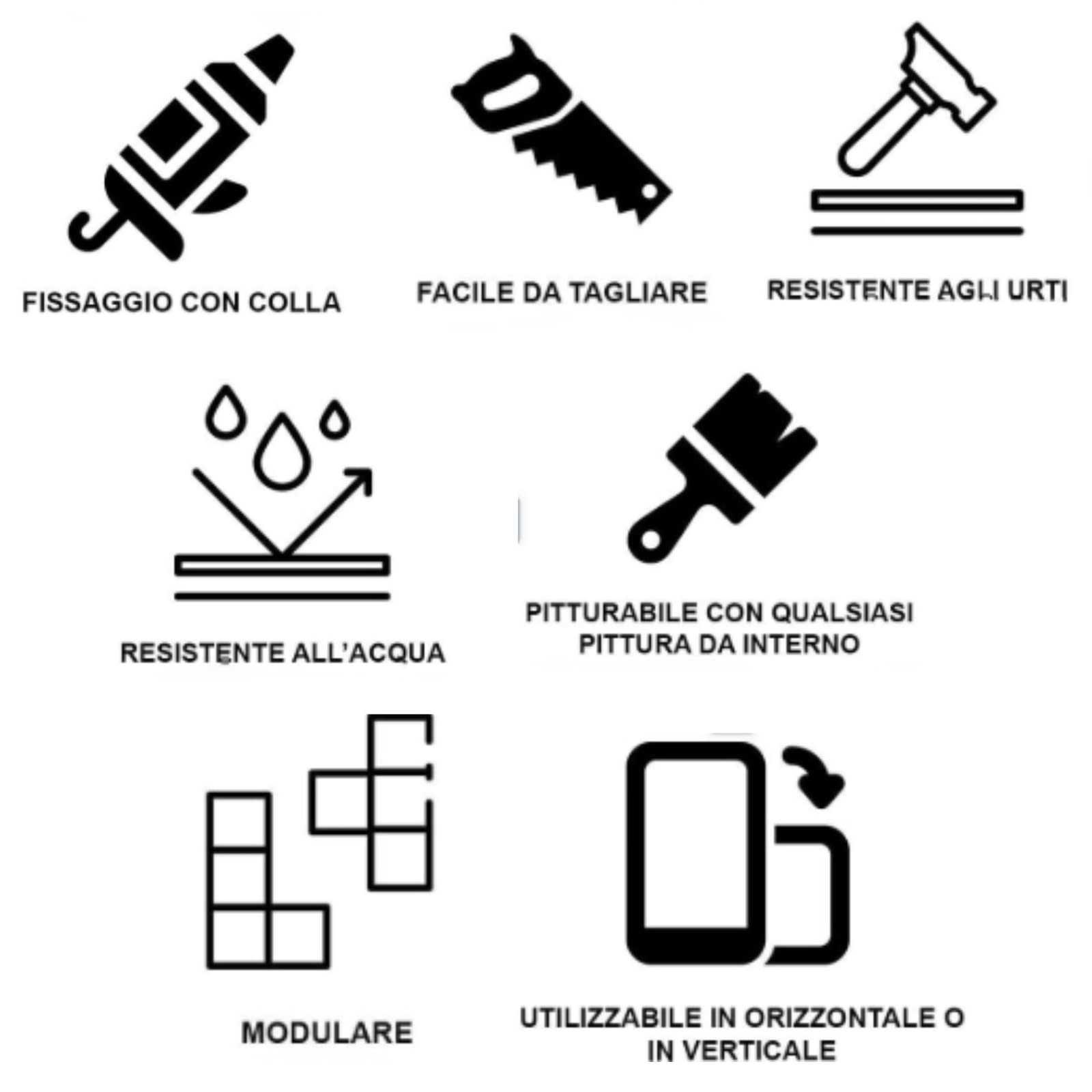 Cornici in Polistirolo per Soffitto e Pareti – Modanature Decorative XPS Verniciabili – Set 5 Barre da 1,1 m (5,5 m Lineari) – Profili per Interni, Controsoffitti (Mod. 050100)