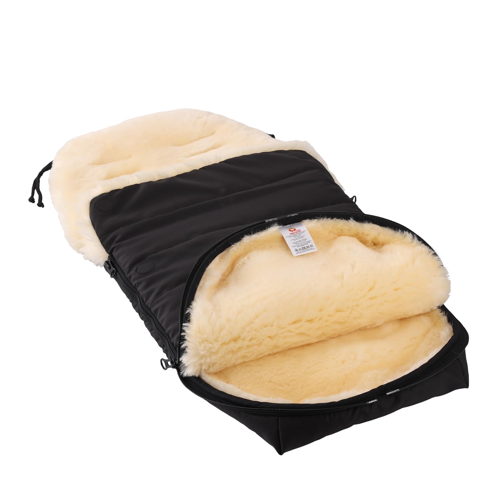 Saco de piel de cordero para cochecito de bebé, saco para cochecito de bebé, saco para cochecito de bebé, resistente al viento y al agua, termorregulador, cremallera completa, 95 x 40 cm,