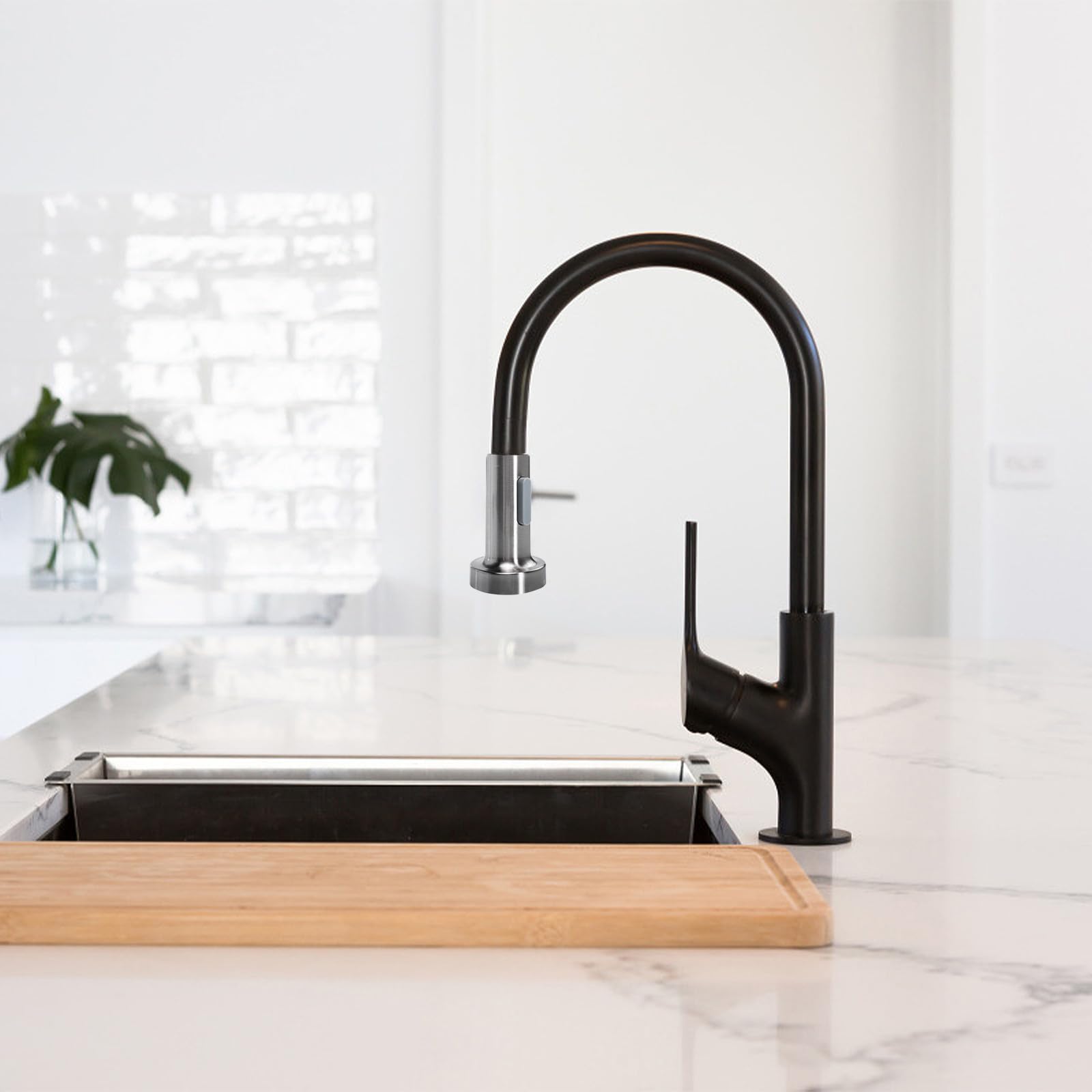 Anneome Doccetta Doccia per Rubinetto Cucina Spruzzatore Esterno, Materiale Abs Resistente All'ossidazione e Cadute, per Lavello Cucina Tubo Estraibile