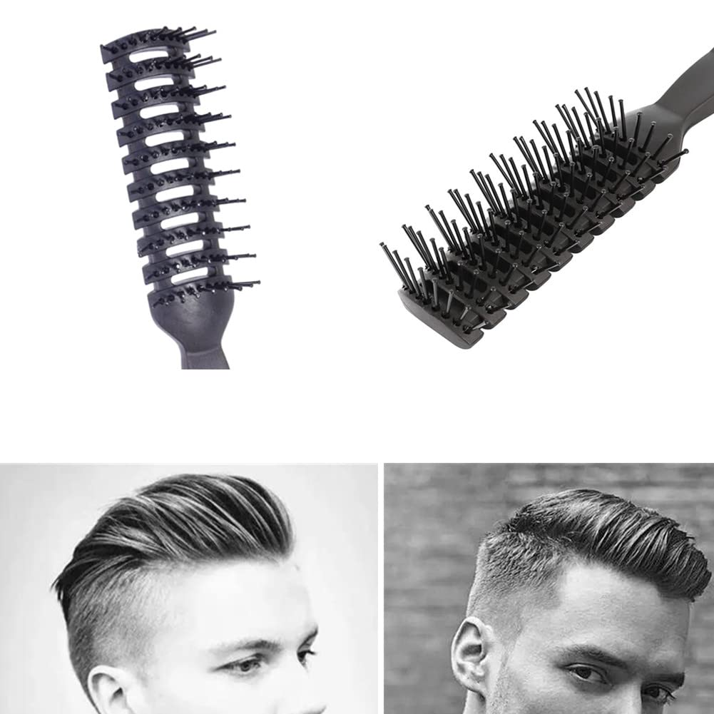 Haarbürste für Haare, schnell föhnend, antistatisch, entwirrend, Kamm für lange, kurze, nasse, lockige, glatte Männer, Frauen, 3 Stück (schwarz)