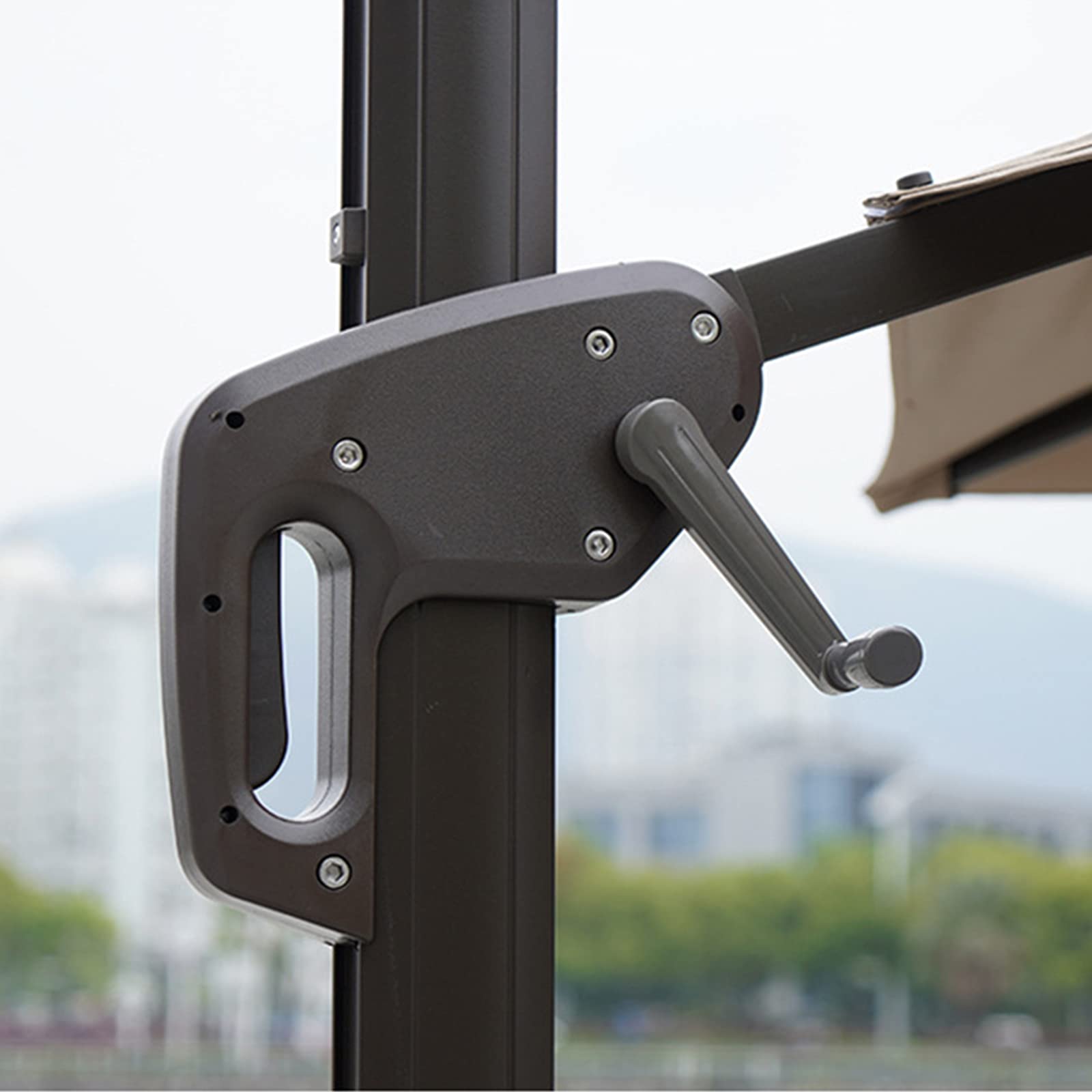 AreShark Ombrellone Rettangolare Da Esterno 2x3 M - Antivento, Impermeabile, Con Manovella, Per Terrazza E Giardino - 4