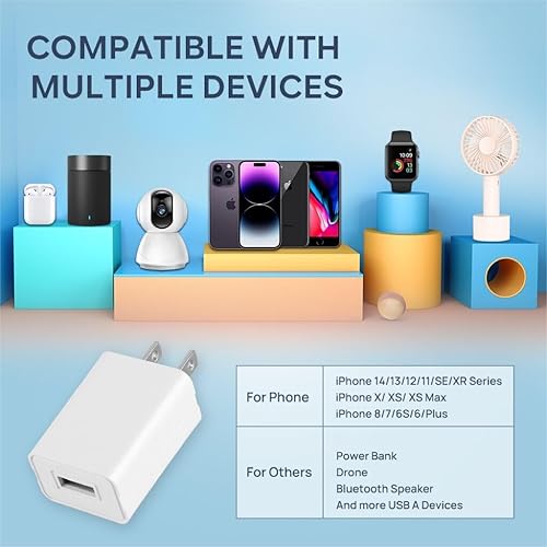 Miniatura 9 de YOTFUEL Cargador de pared Cubo 5V1A Fuente de alimentación USB Bloque de carga Universal Enchufe de pared Ladrillo Portátil Cargador Rápido
