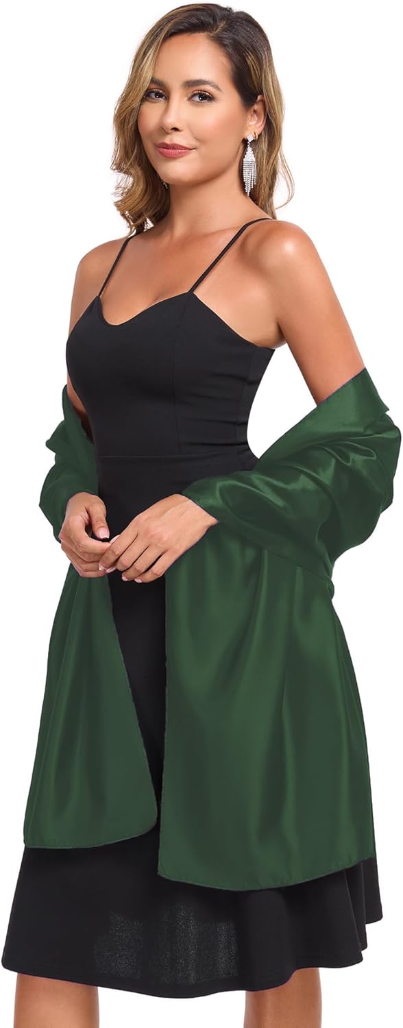 Shawls and Wraps for Evening Dresses Satin Women Long Scarf Wedding Guest Shawl - Image 3