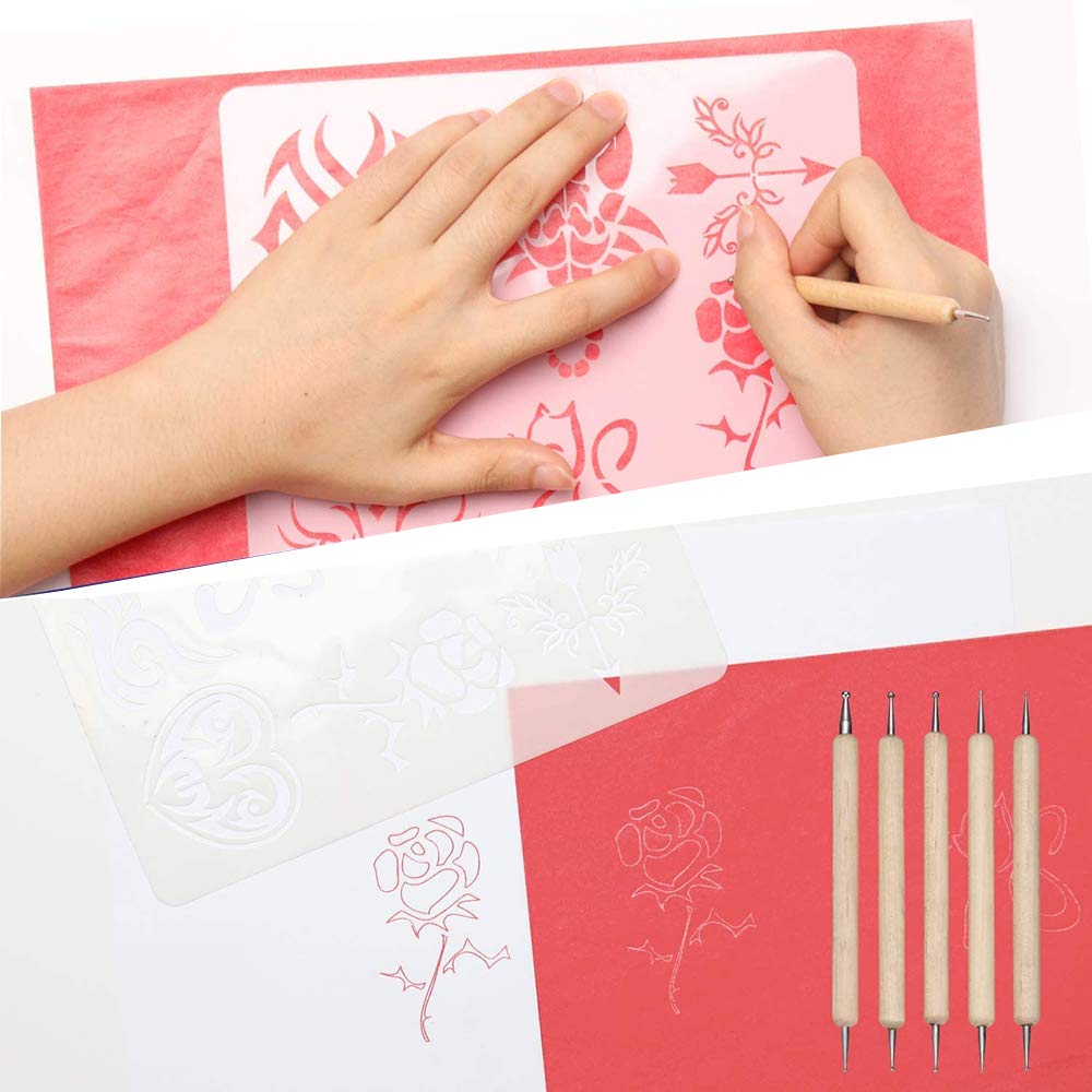 100 Blatt Kohlepapier A4 + 5 Stifte – Transferpapier Für Holz, Leinwand & Papier – Muster übertragen Leicht Gemacht