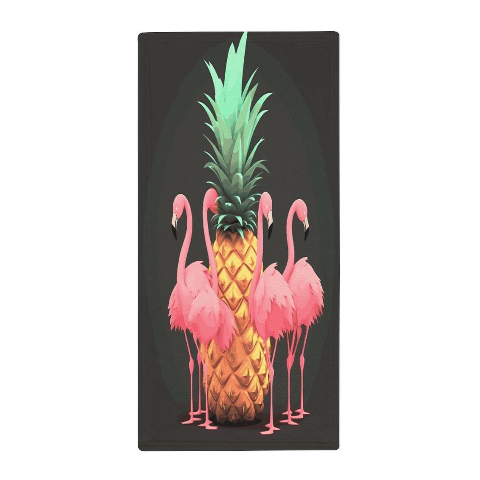 MUSM Premium Hand Towels for Bathroom Ultra Soft Printed Towels Coral Velvet Kitchen Hand Pineapple Flamingos Towel Highly Absorbent Hotel Spa Towel Collection 13.8 X 28.7 in