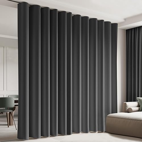 Miniatura 21 de Room Divider Curtains, Blackout Ceiling Track Curtains with Hooks Wall Dividers for Bedroom Living Room Separation Office Privacy Partition, Noise