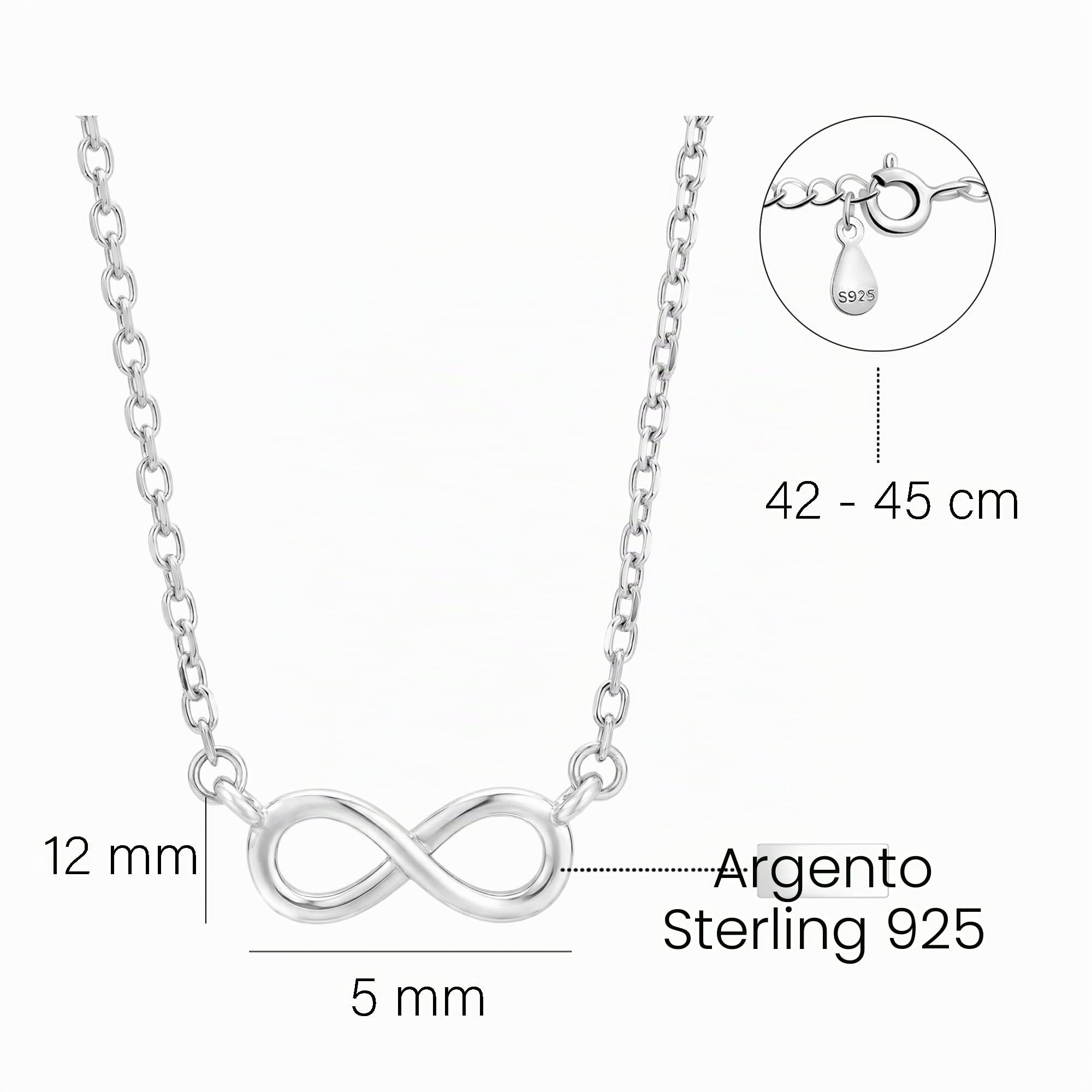 Sofia Milani - Collana da Donna in Argento 925 - Ciondolo ad Infinito