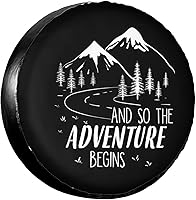 Vista 1 de Y así comienza la aventura Cubierta de neumático de repuesto Cubierta de rueda de neumático para autocaravana Cubiertas de rueda de neumáticos