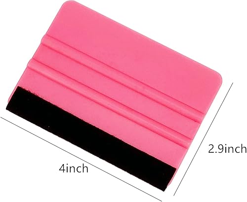 Miniatura 2 de Escobilla de fieltro de plástico rosa, escobilla de calcomanías para quitar burbujas para película de vinilo de automóvil, gráficos y papel tapiz,