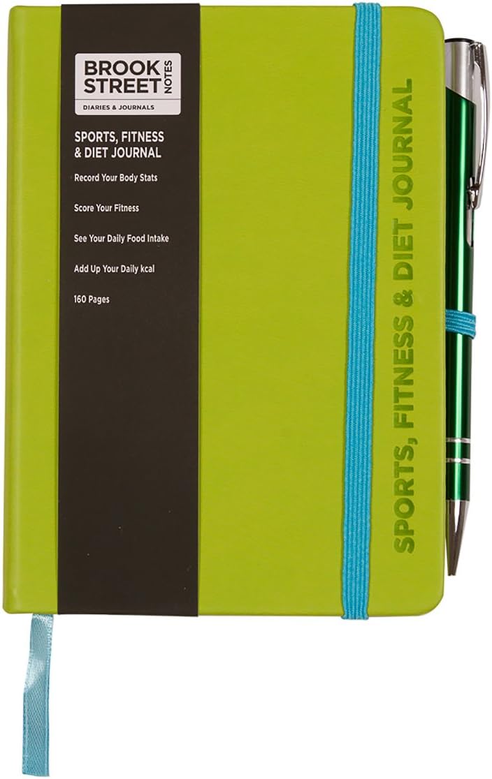 Sports, Fitness & Diet Notebook - Hardback A6 Diet Gift (Lime Green)