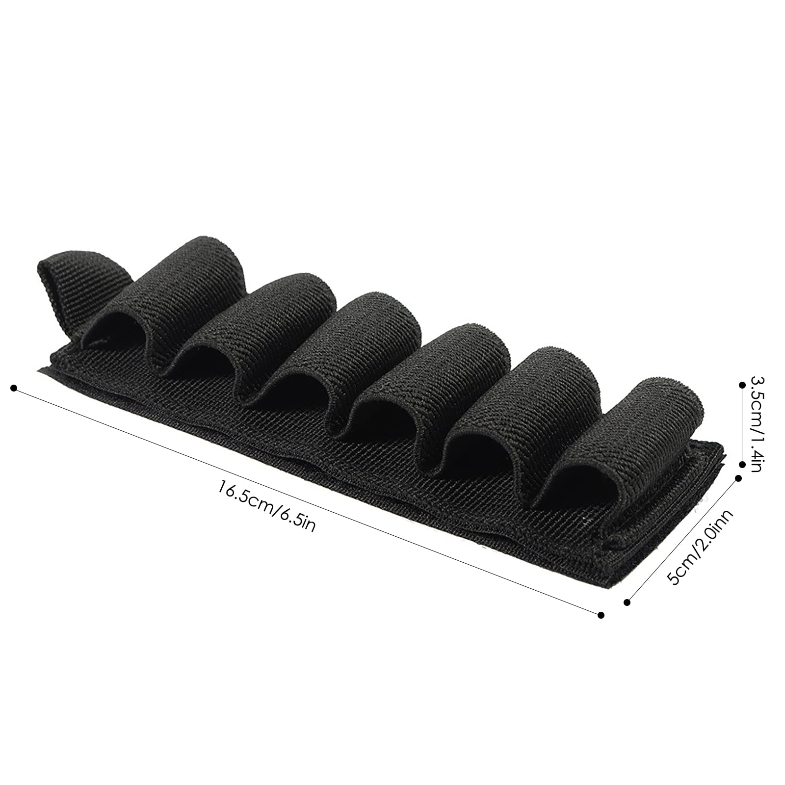 Porta cartucce per Fucili - Porta cartucce per Munizioni 6 Rotondi - Porta Munizioni tattico in Nylon con Strisce adesive per cartucce per Fucili Airsoft(Black)