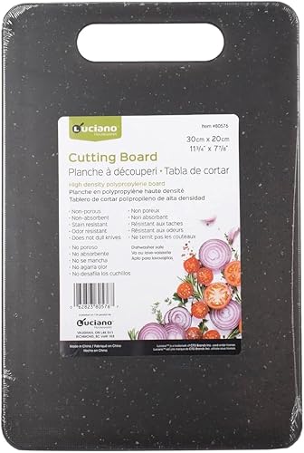 Luciano Housewares Tabla de cortar de polipropileno de alta densidad, 11.75 x 7.87 pulgadas, gris, gris (80576)