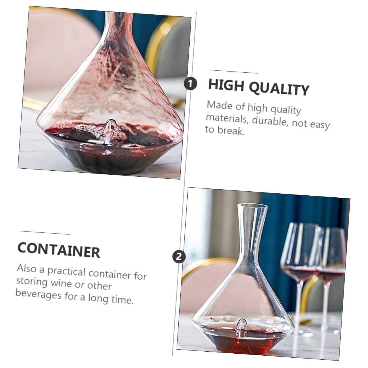 FUNOMOCYA 1pc Decanter Red Wine Dispenser Clear Wine Dispenser Home Diffusers Wine Diffuser Red Wine Container Wine Container Wine Pouring Wine Purifier Wine Breather Glass Transparent