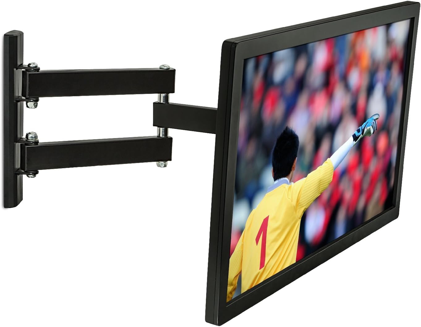 Maga Zone Full Motion TV Wall Mount Bracket for 23-37" LCD Flat Screen Displays - Swing Out, Tilt, and Swivel Articulating Arm - Heavy-Duty Steel Construction with VESA 100x100 and 200x200 Mount Patte