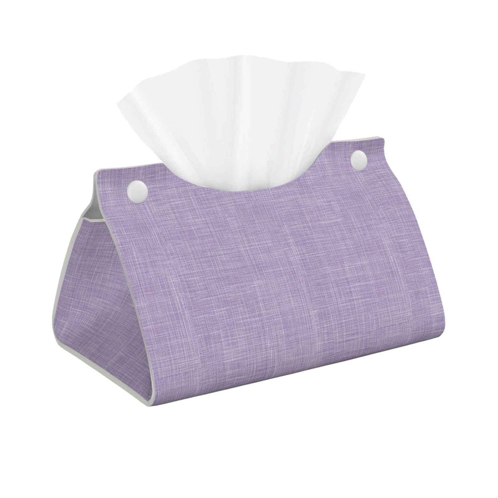 Sandy Glittery Linen Texture in Lilac Tissue Box Cover Rectangle Pu Leather Tissue Box Holder for Car Bathroom Bedroom Desk Tabletop Decor