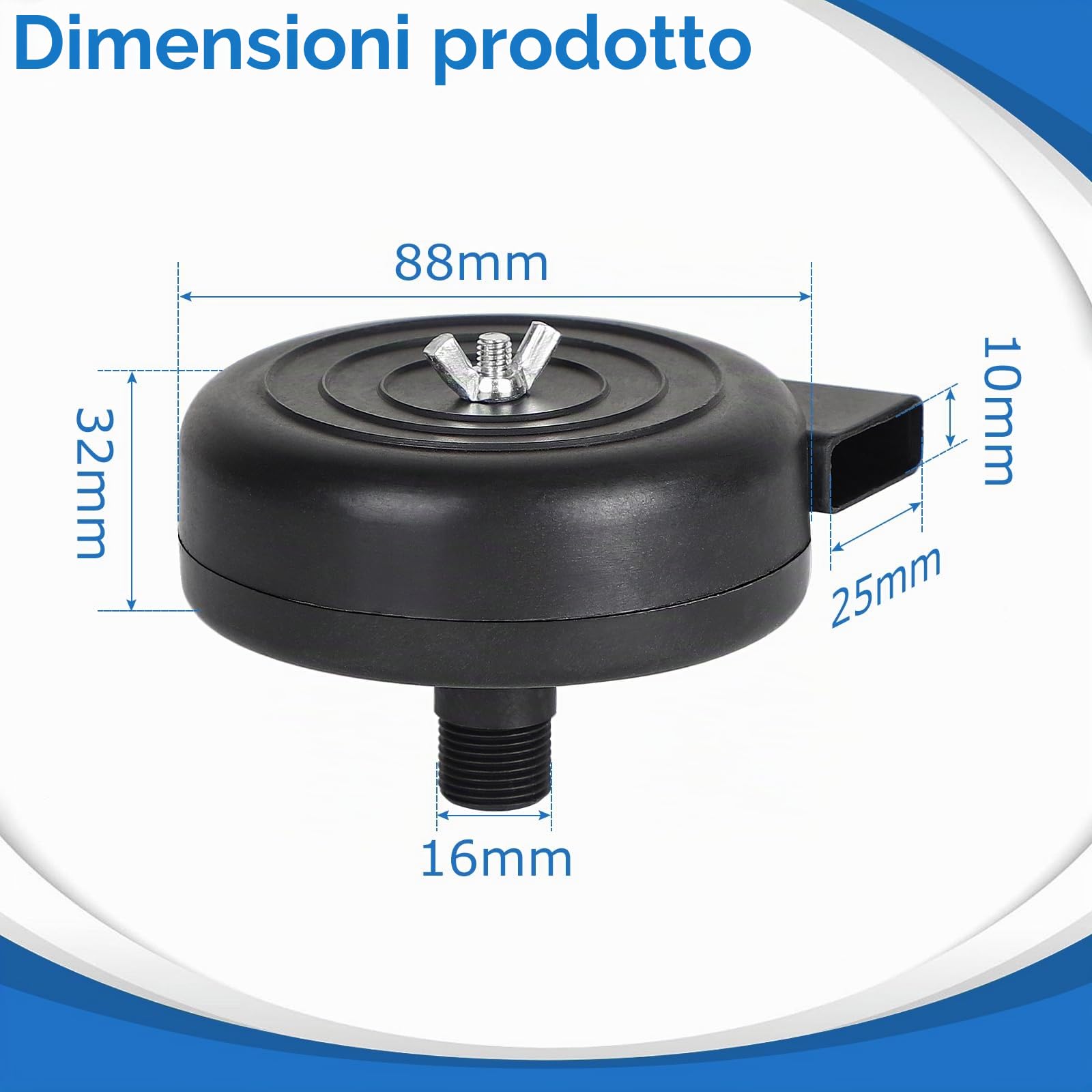 2 Pezzi Filtro di Aspirazione Compressore d'Aria Silenziatore 3/8" 16mm Filettatura Maschio in Plastica Filtro Silenziatore Filtro compressore aria per Compressore d'Aria, Riduzione del Rumore
