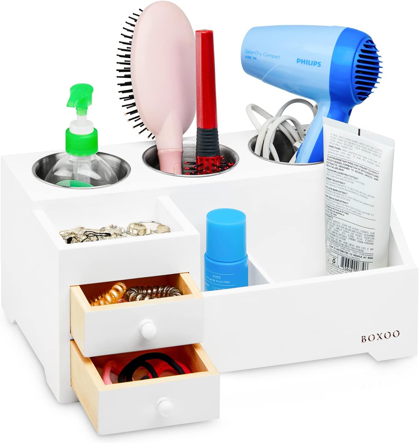 Boxoo Hair Tools Organizer with Drawers Blow Dryer