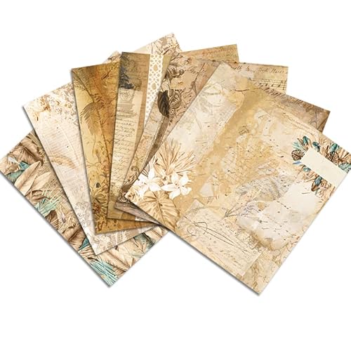 6 Inch Vintage Decorative Craft Paper Scrapbook Paper Pad - 24 Sheets Single-Sided Decopodge Paper Junk Journal Cardstock Paper Pad For Diy Origami Decorative Paper(Vintage Paper) #TOP3