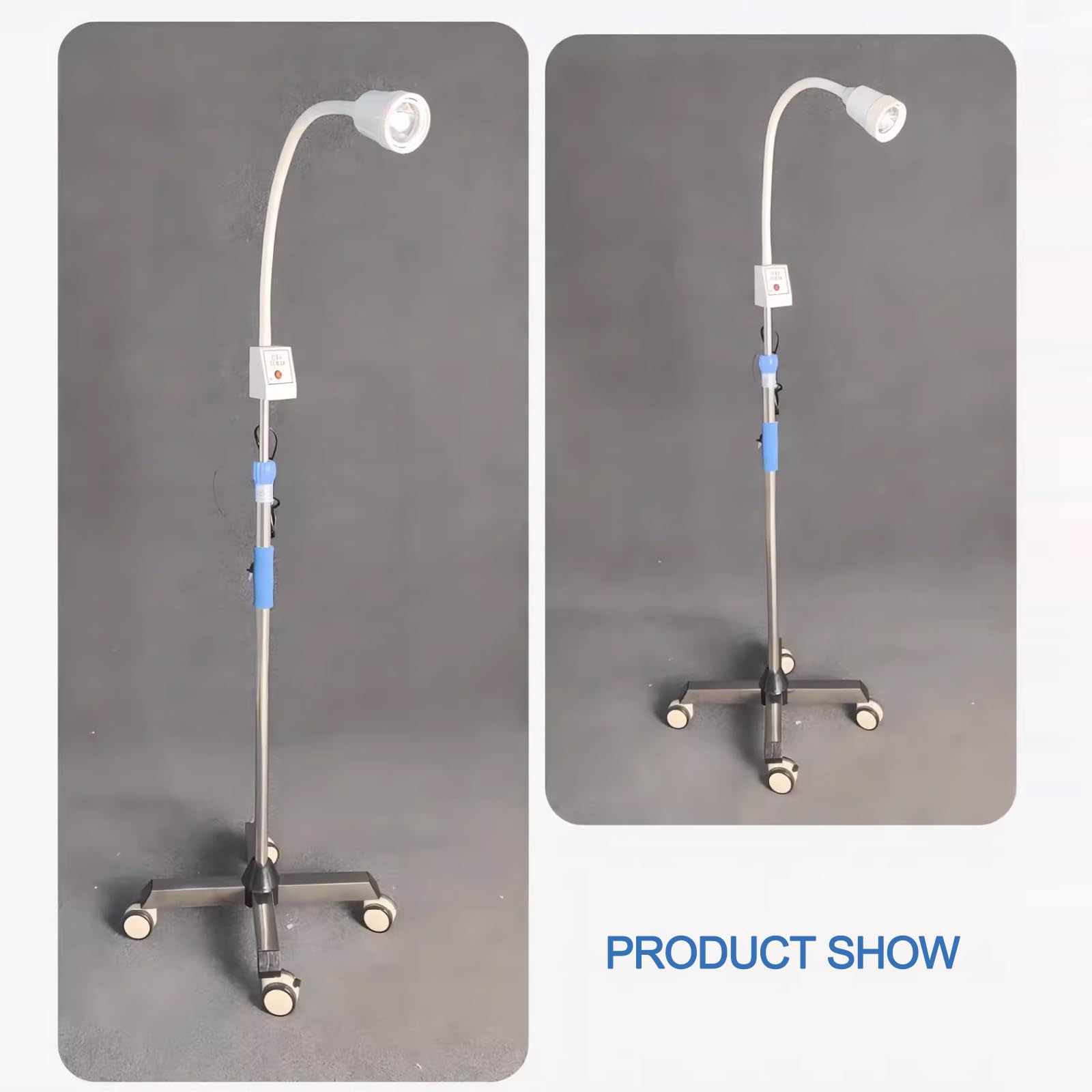 Luce for Esame Medico Dentale A Led, Luce Chirurgica Rimovibile A Pavimento, Luce for Esame Medico Regolabile In Altezza Con Base In Acciaio Inox A Rulli for Ambulatorio, Salone Di Bellezza