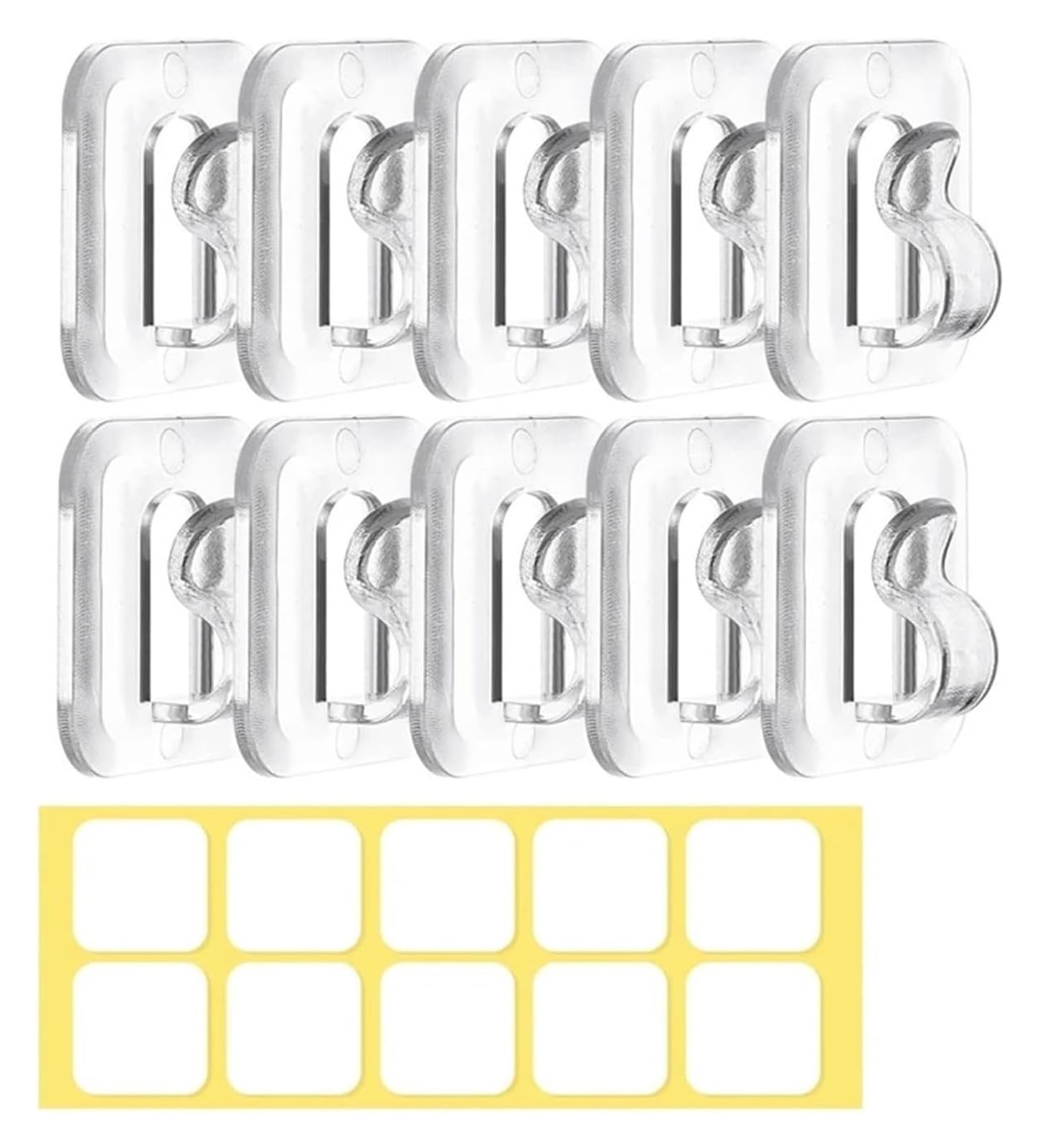 DQZRTUECA Gutter Hooks Shape, Transparent Self Adhesive Wall Mounted Outdoor Light Hook(10pc)