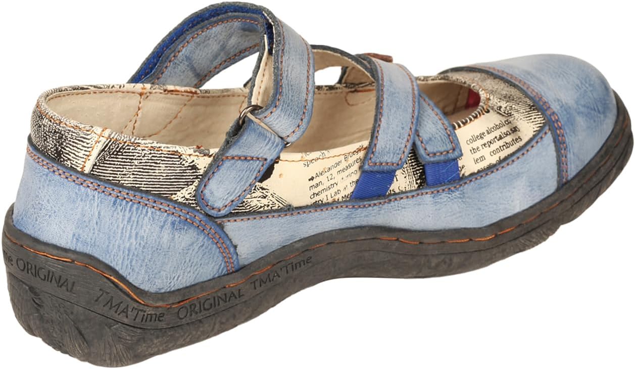 TMA EYES Women's Shoes Wide Fit Comfortable Leather Slip-On Strap Non-Slip Walking Shoes