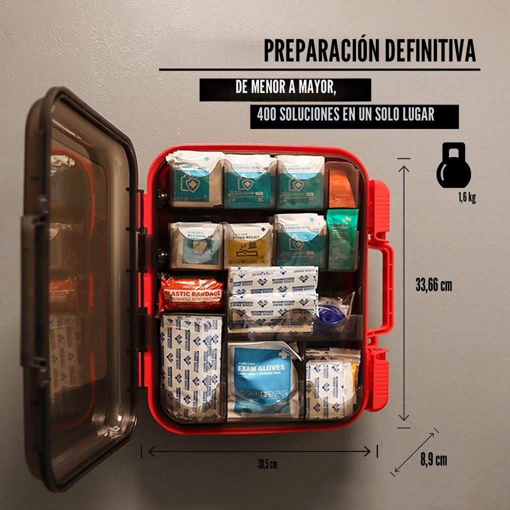 EVERLIT Kit de primeros auxilios compatible con OSHA/ANSI, kit médico tipo III, clase A, kit médico profesional para contratistas, almacén, oficina, escuela, hogar, desastre, automóvil, negocios