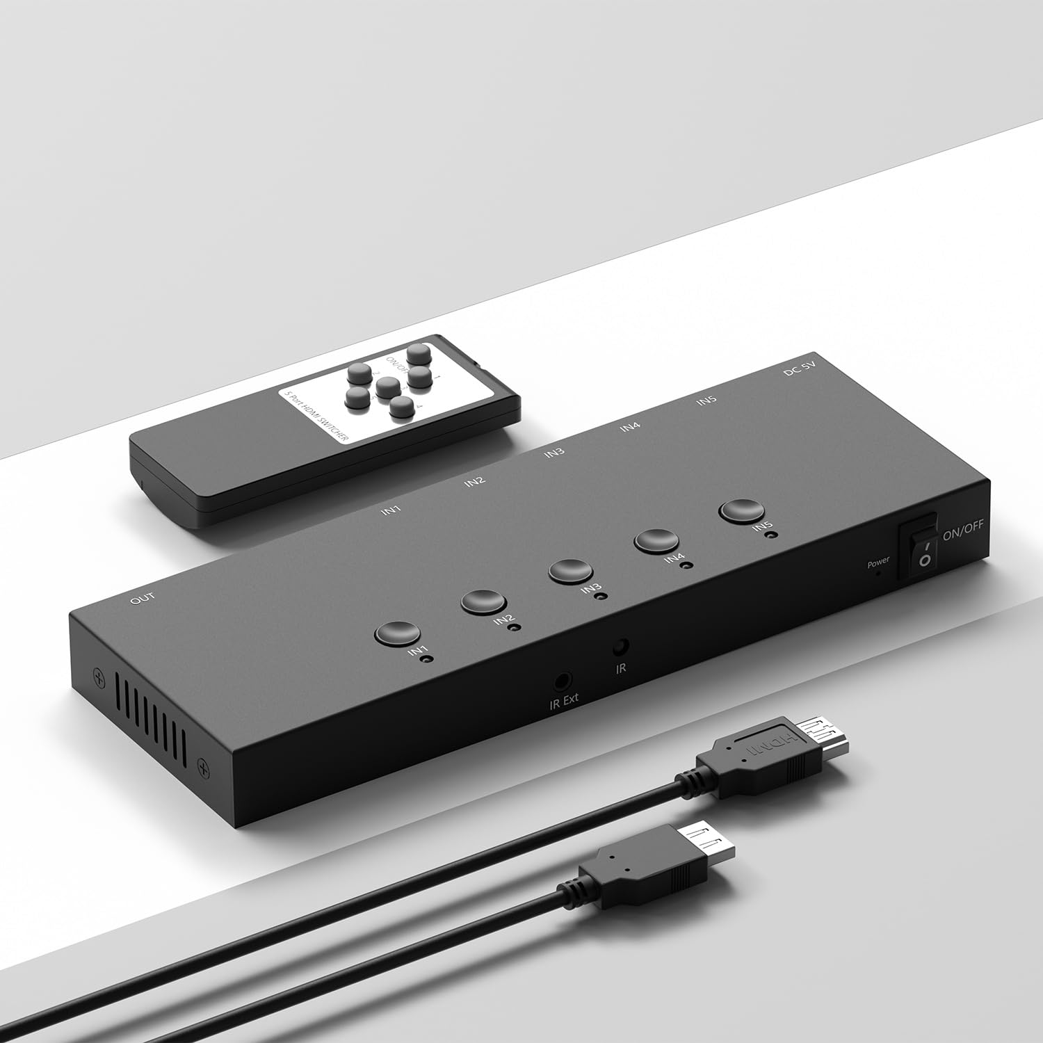 ZUZONG Conmutador HDMI de 5 puertos 4K a 60 Hz, conmutador HDMI 5 en 1 salida HDCP 2.0 HDMI2.0 Hub compatible con Nintendo Switch/Switch OLED/Xbox PS5/4/3 reproductor de DVD Fire Stick Roku Apple TV