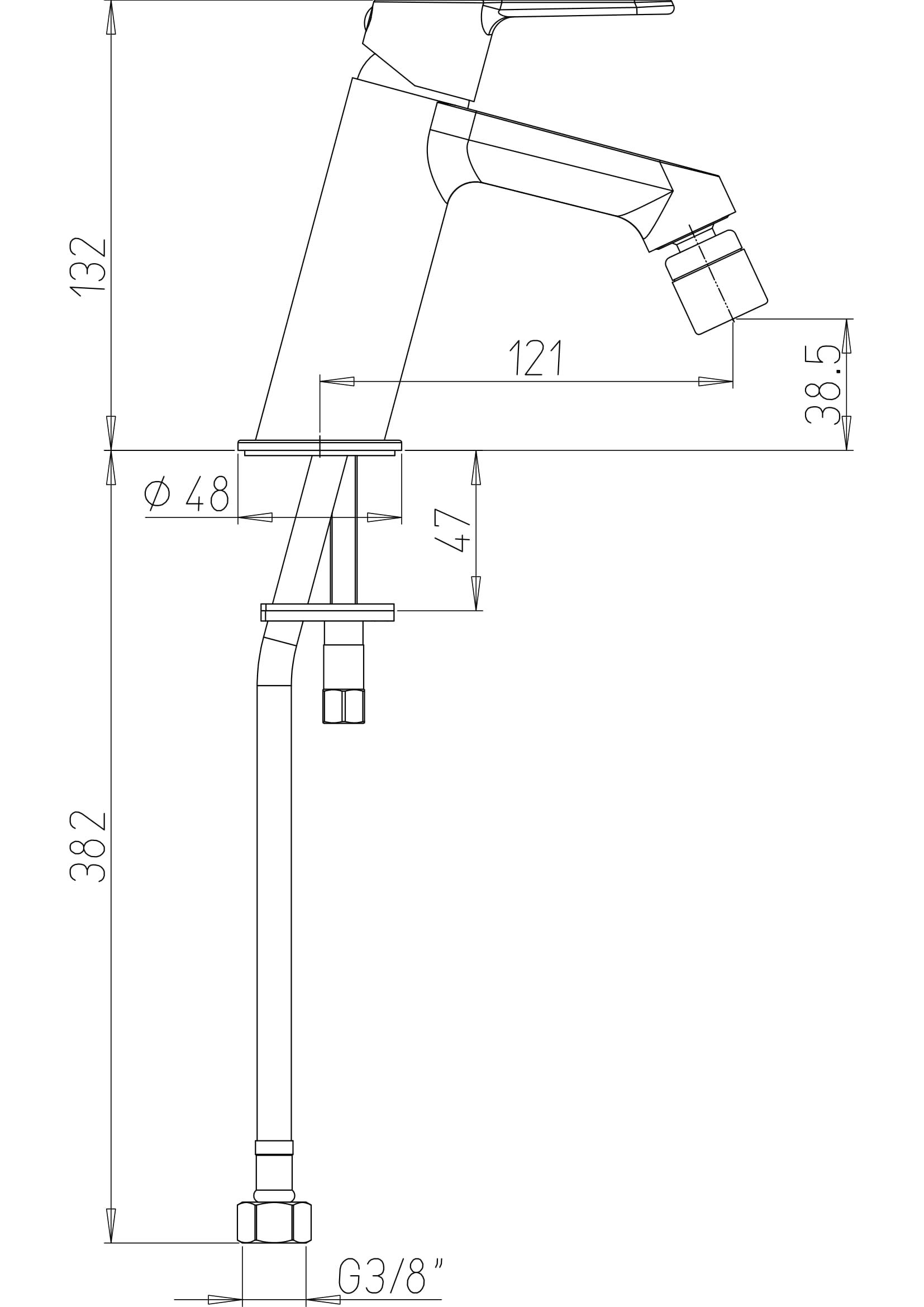 Paini - GIADA 304 Rubinetto Miscelatore Monoforo Bidet, Bagno, Cromato, Design moderno, interamente prodotto e lavorato in Italia