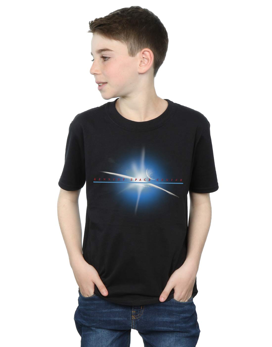 Absolute Cult Boys Black Nasa Kennedy Space Centre Planet T-Shirt 12-13 Years