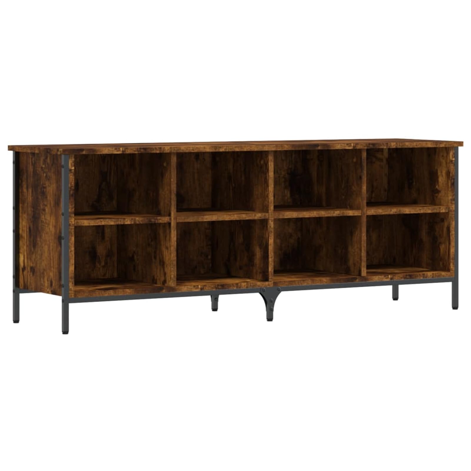 ZEYUAN Zapatero Madera de ingeniería Roble Ahumado 131x35x50 cm, Mueble Zapatero Estrecho, Organizador Zapatos Armario